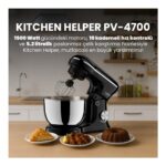 Lydsto  Kitchen Helper PV-4700 1500W-5.2 Litre -10 Kademe Hız Ayarı Stand Mikser Hamur Yoğurma Makinesi Antrasit - Görsel 5