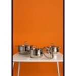 Yunusoğlu Home Paslanmaz Çelik 6 Parça Tencere Güveç Seti 1.20 L x 1.60 L x 2.20 Litr Yanmaz Yapışmaz Taban - Görsel 4