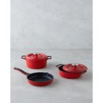 English Home Tiny Taste Alüminyum Döküm Mini Tencere Seti 14X14X14 cm Kırmızı-Siyah