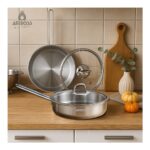 Amboss Milano 4 Parça Kapaklı Paslanmaz Çelik Tava Seti