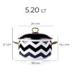 Le Murano Zigzag Emaye Derin Tencere 5.20 Lt | 24 cm - Görsel 2