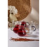 Perotti Ehl-i Keyf Kulplu 6'lı Çay Bardağı - Renkli / Şeffaf