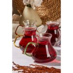 Perotti Ehl-i Keyf Kulplu 6'lı Çay Bardağı - Renkli / Şeffaf - Görsel 3