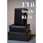 Dantelux Düz Siyah 3'lü Çeyiz Kutusu