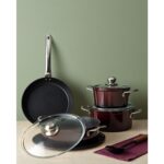 Madame Coco Titanium Professional Tencere Seti 7 Parça - Bordo - Görsel 2