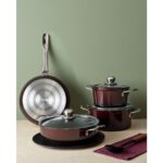 Madame Coco Titanium Professional Tencere Seti 7 Parça - Bordo - Görsel 3