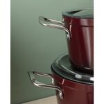 Madame Coco Titanium Professional Tencere Seti 7 Parça - Bordo - Görsel 5