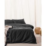 Madame Coco Adrien Çift Kişilik %100 Pamuk Çizgili Kapaklı Nevresim Takımı - Siyah - Görsel 2