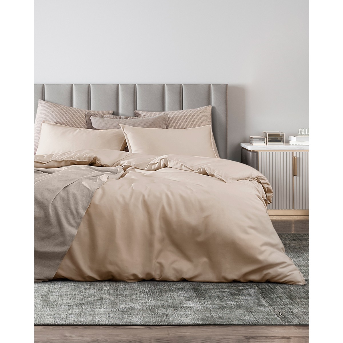 110001118626517.jpg Madame Coco Loire Çift Kişilik Nevresim Takımı ( TENCEL™ ) - Bej - Görsel 1