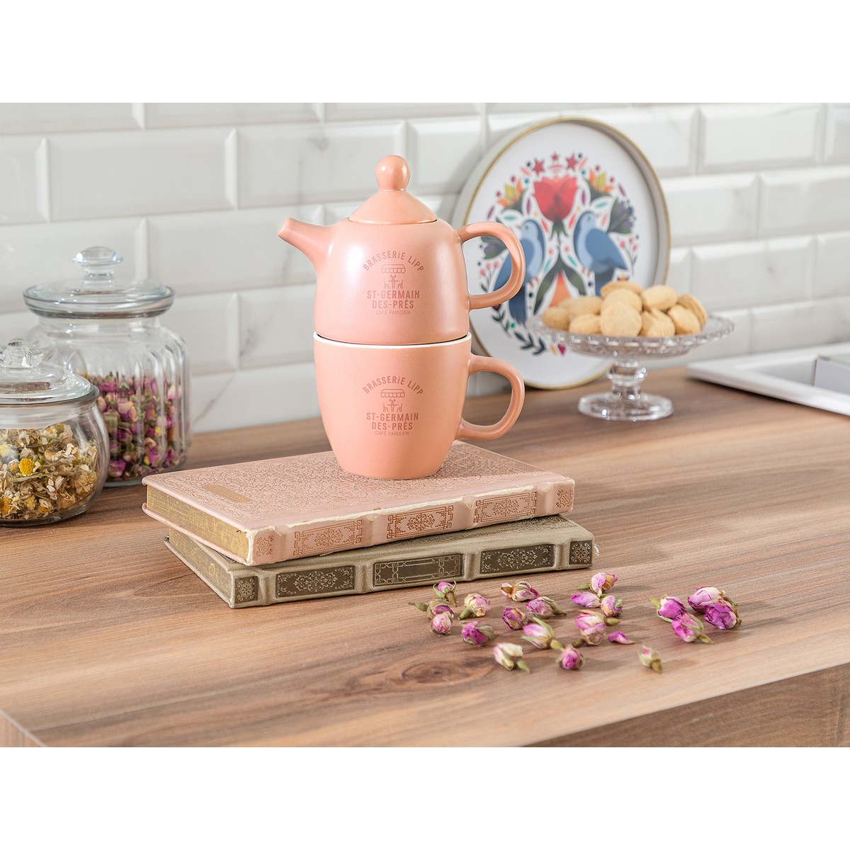 110001119636805.jpg Madame Coco Grand Demlik - Pudra/Koyu Pudra - Görsel 1