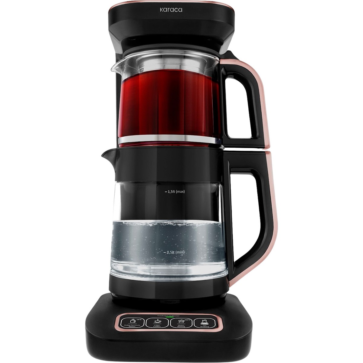 110001119741249.jpg Karaca Robotea Pro Connect 4 in 1 Konuşan Cam Çay Makinesi Rosegold - Görsel 1