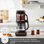 Karaca Çaysever Robotea Pro Connect 4 In 1 Konuşan Cam Çay Makinesi Walnut Brown - Görsel 5