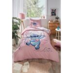 Özdilek Tek Kişilik Disney Lisanslı Lastikli Çarşaf Çocuk Nevresim Takımı Stitch Aloha Mint