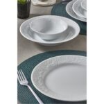 Güral Porselen 18 Parça Beyaz Düz Yemek Takımı, 6 Kişilik – Mikrodalga ve Bulaşık Makinesi Kullanımına Uygun - Görsel 4