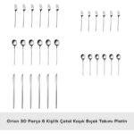 Karaca Orion Platin 6 Kişilik 30 Parça Çatal Kaşık Bıçak Takımı - Görsel 3