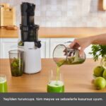 Karaca Fresh Press Slow Juicer Yavaş Sıkım Katı Meyve Sıkacağı Cream - Görsel 3