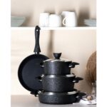 Madame Coco Titanium 7 Parça Tencere Seti Opus - Siyah