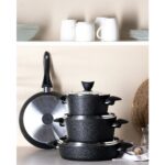 Madame Coco Titanium 7 Parça Tencere Seti Opus - Siyah - Görsel 2