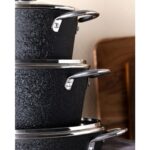 Madame Coco Titanium 7 Parça Tencere Seti Noir  - Siyah - Görsel 3