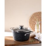 Madame Coco Noir Titanyum Derin Tencere - Siyah - 18 cm