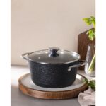 Madame Coco Noir Titanyum Derin Tencere - Siyah - 22 cm