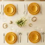 Bella Maison Indian Porselen 12 Parça 4 Kişilik Yemek Takımı Hardal