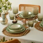 Bella Maison Monica Stoneware 12 Parça 4 Kişilik Yemek Takımı Yeşil - Görsel 3