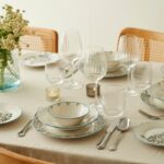 Bella Maison Vintage Porselen 24 Parça 6 Kişilik Yemek Takımı Mavi - Görsel 3