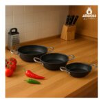 Amboss Dark 3 Parça Yanmaz Yapışmaz Titanyum Kaplama Sahan Seti