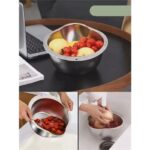 Marsilyan  Inox Süzgeç Pirinç Makarna Salata Süzgeci 304 Paslanmaz Çelik 2 Adet - Görsel 4