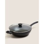 Marks & Spencer 30 cm Yapışmaz Kapaklı Wok Tava - Görsel 5