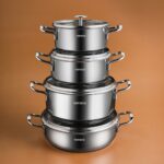 Karaca Alaz 8 Parça Çelik Tencere Seti