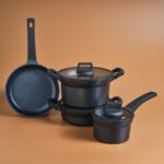 Karaca Biodiamond Riga Indüksiyon Tabanlı Silikon Tutacak & 7 Parça Döküm Tencere Seti