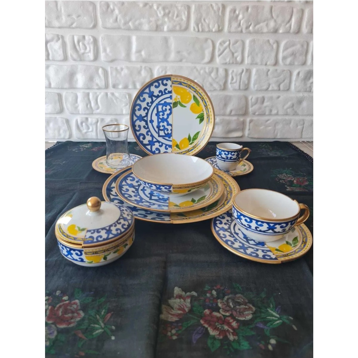 110001139045135.jpg Fermato 56 Parça 6 Kişilik Çeyiz Seti Lemone Serisi - Görsel 1