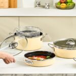 Karaca Erva 14 Parça İndüksiyon Tabanlı Emaye Çeyiz Seti Krem - Görsel 4