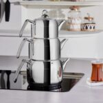 Karaca Tres 3'lü Paslanmaz Çelik Çaydanlık Takımı, 5 Parça, 1,9L-1,3L-0,8L, İndüksiyon ve Bulaşık Makinesi Uyumlu - Görsel 4