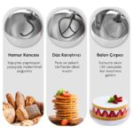 Karaca Mastermaid Chef Pro Çift Kollu Hamur Yoğurma Makinesi Imperial Red 1750W 5L - Görsel 5