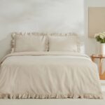 Karaca Home Pure Ruffle %100 Pamuk Çift Kişilik Nevresim Takımı Ekru
