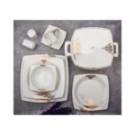 Aryıldız Bone Square Porselen 60 Parça Yemek Takımı - 31023