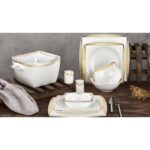 Aryıldız Bone Square Porselen 60 Parça Yemek Takımı 31021