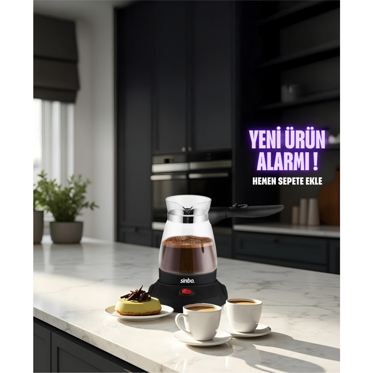 110001143573540.jpg Sinbo SCM-2998 Elektrikli Cam Cezve 500 ml 600W - Görsel 1