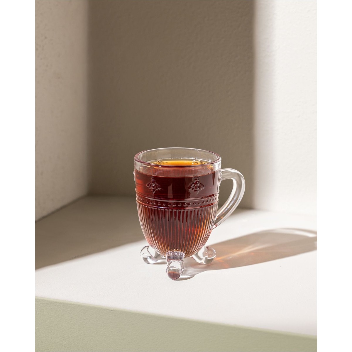 110001144511879.jpg Madame Coco Abeille 4'lü Çay Fincanı - Şeffaf - 170 ml - Görsel 1