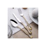 Nehir Lalezar Altın Sade 12 Kişilik 89 Parça Kutulu Çatal Kaşık Bıçak Takımı - Görsel 5