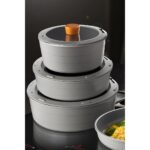 Neoflam Midas Gri 11 Parça Ayrılabilen Saplı Iç Içe Geçebilen Indüksiyonlu Tencere Tava Seti - Görsel 2