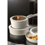 Neoflam Midas Bej 9 Parça Ayrılabilen Saplı Iç Içe Geçebilen Indüksiyonlu Tencere Tava Seti - Görsel 2