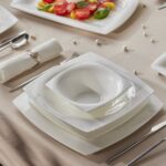 Karaca Fine Pearl Helen 62 Parça 12 Kişilik Beyaz Porselen Kare Tabaklı Şık Yemek Takımı - Görsel 5