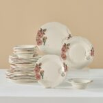 Karaca Roselle 24 Parça 6 Kişilik Desenli Yemek Takımı Çok Renkli Stoneware Malzeme