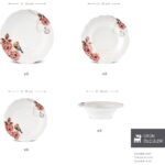 Karaca Roselle 24 Parça 6 Kişilik Desenli Yemek Takımı Çok Renkli Stoneware Malzeme - Görsel 2