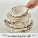 Karaca Roselle 24 Parça 6 Kişilik Desenli Yemek Takımı Çok Renkli Stoneware Malzeme - Görsel 5
