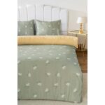 Riva İstanbul Yeşil Papatya Çift Kişilik Nevresim Takımı Pamuklu